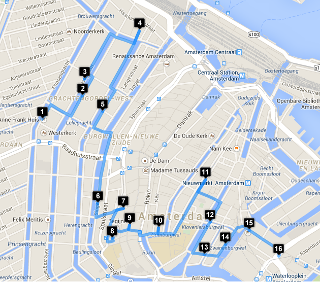 Westerkerk to Waterlooplein Route 1